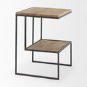 Ronin 22H Square 2-Tier Wood w Black Metal Accent Table - Default Title