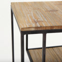Ronin 22H Square 2-Tier Wood w Black Metal Accent Table - Default Title