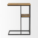 Ronin 25H Rectangle 2-Tier Wood w Black Metal Accent Table - Default Title