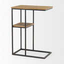 Ronin 25H Rectangle 2-Tier Wood w Black Metal Accent Table - Default Title