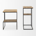 Ronin 25H Rectangle 2-Tier Wood w Black Metal Accent Table - Default Title