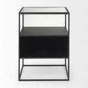Samson 157L x 157W x 213H Side Table Matte Black Metal and Glass - Default Title