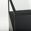 Samson 157L x 157W x 213H Side Table Matte Black Metal and Glass - Default Title