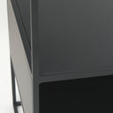 Samson 157L x 157W x 213H Side Table Matte Black Metal and Glass - Default Title