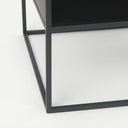 Samson 157L x 157W x 213H Side Table Matte Black Metal and Glass - Default Title