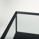 Samson 157L x 157W x 213H Side Table Matte Black Metal and Glass - Default Title