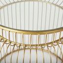 Shani Set of 2 Round Gold Metal w Glass Accent Tables - Default Title