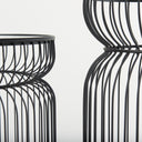 Shani Set of 2 Round Black Metal w Glass Accent Tables - Default Title