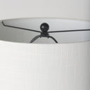 Sarah 150L x 100W x 222H Arched Black Metal WMarble Cube and White Shade Table Lamp - Default Title
