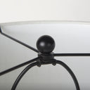 Sarah 150L x 100W x 222H Arched Black Metal WMarble Cube and White Shade Table Lamp - Default Title