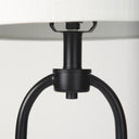 Sarah 150L x 100W x 222H Arched Black Metal WMarble Cube and White Shade Table Lamp - Default Title