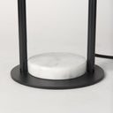 Sarah 150L x 100W x 222H Arched Black Metal WMarble Cube and White Shade Table Lamp - Default Title
