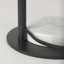 Sarah 150L x 100W x 222H Arched Black Metal WMarble Cube and White Shade Table Lamp - Default Title