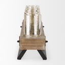 Benk Wood and Black Metal Five Cup Candle Holder - Default Title