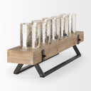 Benk Wood and Black Metal Five Cup Candle Holder - Default Title