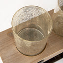 Benk Wood and Black Metal Five Cup Candle Holder - Default Title
