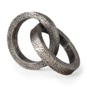 Rafiki Two Blackened Silver Hammered Finish Metal Conjoined Circles - Default Title