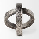 Rafiki Two Blackened Silver Hammered Finish Metal Conjoined Circles - Default Title