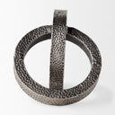 Rafiki Two Blackened Silver Hammered Finish Metal Conjoined Circles - Default Title