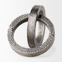 Rafiki Two Blackened Silver Hammered Finish Metal Conjoined Circles - Default Title