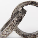 Rafiki Two Blackened Silver Hammered Finish Metal Conjoined Circles - Default Title