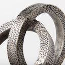Rafiki Two Blackened Silver Hammered Finish Metal Conjoined Circles - Default Title