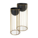 Danica Set of 2 Matte Black Metal Plant Stands - Default Title