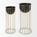 Danica Set of 2 Matte Black Metal Plant Stands - Default Title