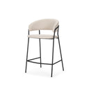 Carolyn Counter Stool w Oatmeal Fabric Matte Black Metal - Default Title