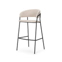 Carolyn Bar Stool w Oatmeal Fabric Matte Black Metal - Default Title
