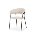 Carolyn Dining Chair w Oatmeal Fabric Matte Black Metal - Default Title