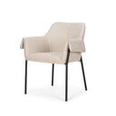 Brently Dining Chair w Oatmeal Fabric Matte Black Metal Legs - Default Title