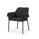 Brently Dining Chair w Gray Fabric Matte Black Metal Legs - Default Title
