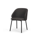 Shannon Dining Chair w Gray Fabric Matte Black Metal - Default Title