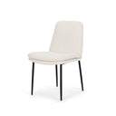 Eve Dining Chair w Cream Boucle Fabric Matte Black Metal - Default Title