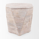 Esagono Octagonal Reclaimed Wood EndSide Table w Storage - Default Title