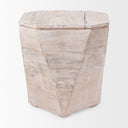 Esagono Octagonal Reclaimed Wood EndSide Table w Storage - Default Title