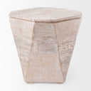 Esagono Octagonal Reclaimed Wood EndSide Table w Storage - Default Title