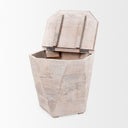 Esagono Octagonal Reclaimed Wood EndSide Table w Storage - Default Title