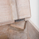 Esagono Octagonal Reclaimed Wood EndSide Table w Storage - Default Title