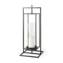 Albus I Large Black Metal Rectangular Table Candle Holder - Default Title