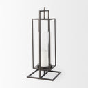 Albus I Large Black Metal Rectangular Table Candle Holder - Default Title