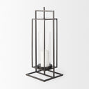 Albus I Large Black Metal Rectangular Table Candle Holder - Default Title