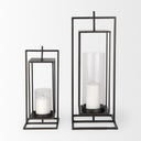 Albus I Large Black Metal Rectangular Table Candle Holder - Default Title