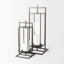 Albus I Large Black Metal Rectangular Table Candle Holder - Default Title