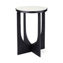 Patrick 23H White Marble Top w Matte Black Metal Accent Table - Default Title