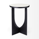 Patrick 23H White Marble Top w Matte Black Metal Accent Table - Default Title