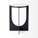 Patrick 23H White Marble Top w Matte Black Metal Accent Table - Default Title