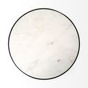 Patrick 23H White Marble Top w Matte Black Metal Accent Table - Default Title