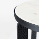 Patrick 23H White Marble Top w Matte Black Metal Accent Table - Default Title